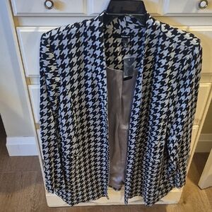 Torrid Black and White Houndstooth Blazer